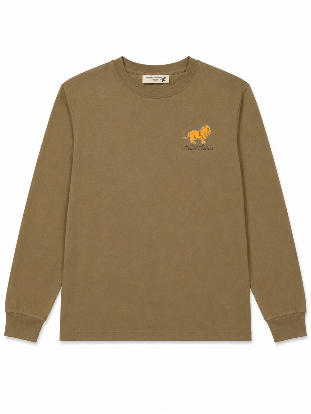 Simply Southern Youth Medium Lion Conservation Long Sleeve T-Shirt NWT